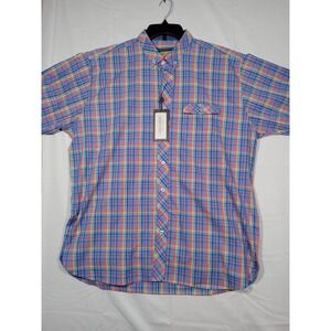 Massimo Castello Shirt Men's Button Up  Short Sleeve  Camisa Hombre XL plaid